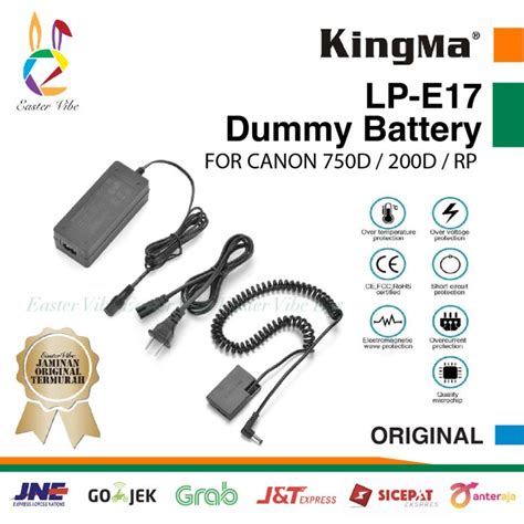 Jual Kingma Dummy Battery Lp E17 Indoor With Ac Power Supply Adapter