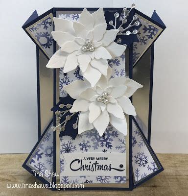 Tina Loves To Stamp Double Fan Fold Poinsettia Petals Card Fancy