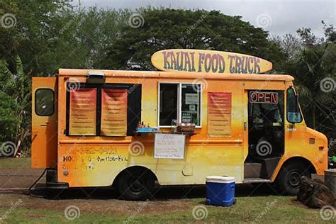 Yellow Food Truck In Koloa Kauai Hawaii Editorial Stock Image Image