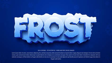 Premium Vector Frosty Ice Editable Text Effect