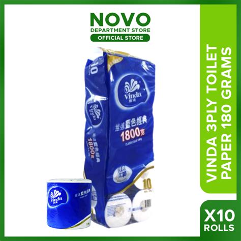 Vinda 3ply Toilet Paper 180grams X 10rolls Multi Purpose Bathroom