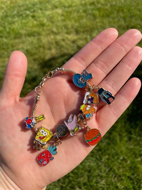Spongebob Squarepants BFF Charm Bracelet Patrick Star Squidward Mr Krabs Bikini Bottom