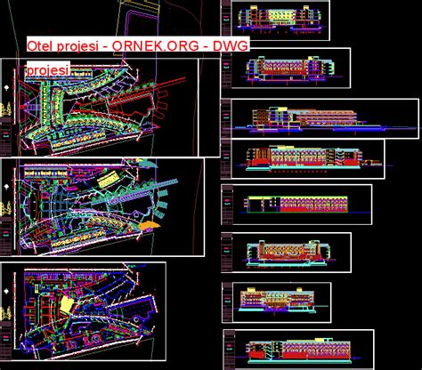 Otel Projesi Dwg Projesi Autocad Projeler