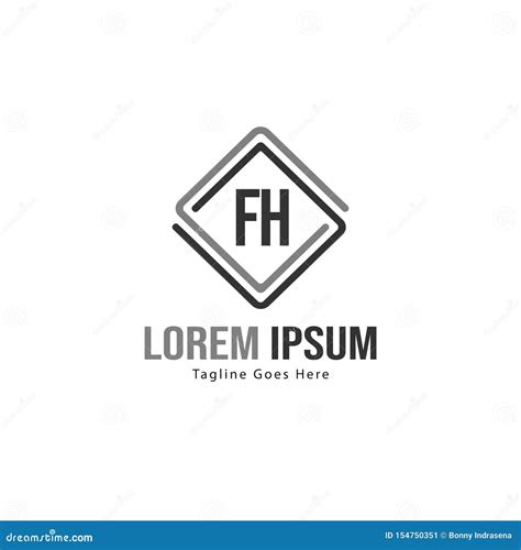 Initial FH Logo Template with Modern Frame. Minimalist FH Letter Logo ...