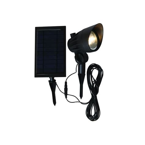 Hampton Bay Solar Black Led Outdoor Spotlight Nxt 3149 The Home Depot