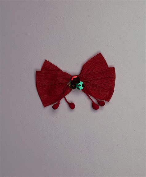 XMAS EXTRA BOW RED 50x30mm 10 PC - Ribbon & Blues