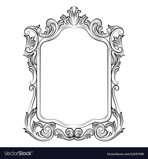 Baroque Rococo Mirror Frame Royalty Free Vector Image