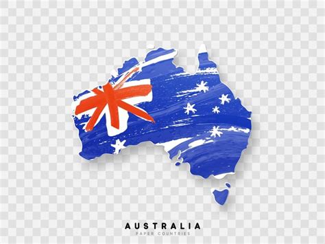 Australien Detaillierte Karte Mit Landesflagge Gemalt In