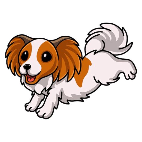 Dessin Anim Mignon Chien Papillon En Cours D Ex Cution Vecteur Premium