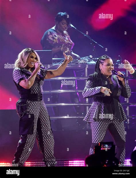 Sandra Denton Left And Cheryl James Of Salt N Pepa Performs My Mic Sounds Nice At The 65th