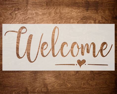 Welcome Stencil Reusable Stencil For Wood Signs Canvas And Etsy