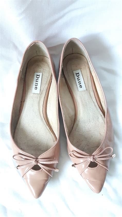 DUNE SKÓRZANE BALERINKI NUDE KOKARDKI W SZPIC oficjalne archiwum Allegro