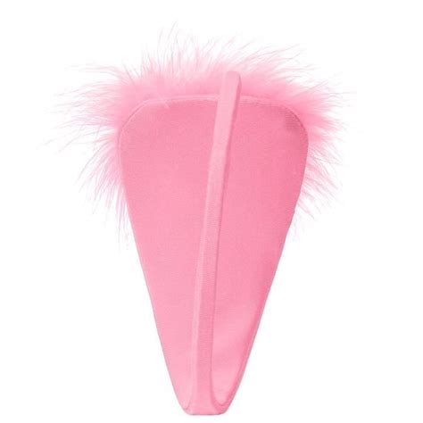 Iixpin Femme C String Sexy Plume Tanga Ouvert Thong Bikini Erotique Mini Slip Ouvert T Back Sous