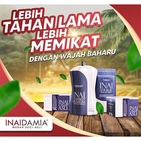 Inaidamia Inai Celup Daun Inai Asli Inai Tunang Nikah Kahwin Sanding