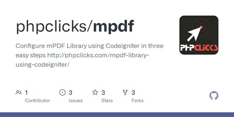 Github Phpclicks Mpdf Configure Mpdf Library Using Codeigniter In