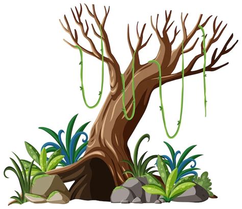 Clip Art Of A Sketch Of A Tree Without Leaves Stock Clip Art