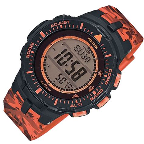 Đồng Hồ Casio Protrek PRG 300CM 4DR Nam Dây Nhựa Pin Năng Lượng