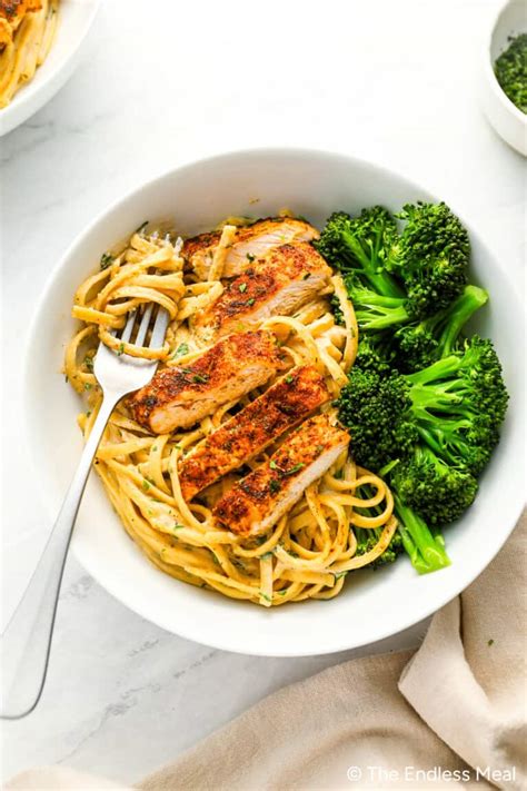 Blackened Chicken Alfredo Pasta The Endless Meal®