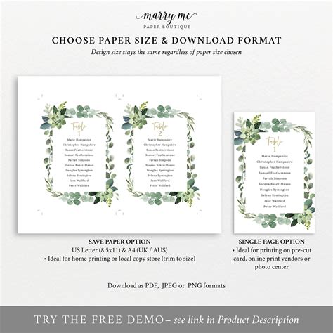 This Wedding Seating Cards Template Is A Fully Editable Elegant Lush