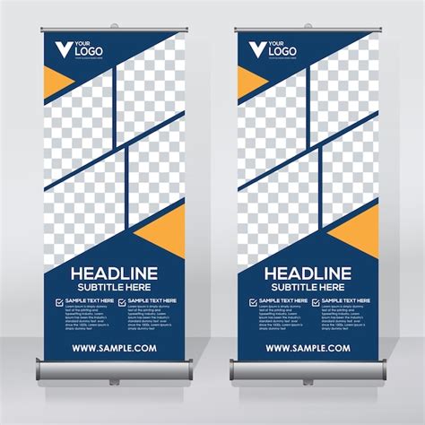 Plantilla De Banner Creativo Enrollable Vector Premium