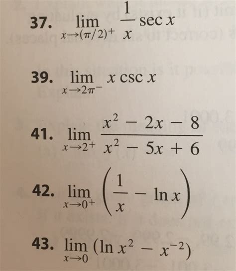 Solved Lim X Rightarrow Pi 2 1 Xsecx Lim X Rightarrow