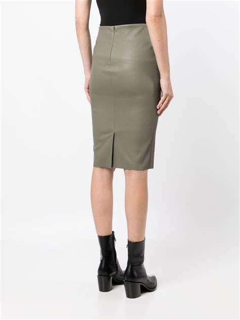 Drome High Waisted Leather Pencil Skirt Farfetch