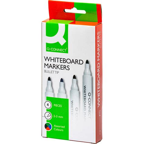 Q Connect Whiteboardmarker Rund Spids 2 3 Mm Pk 4 Ass Farver Daarbak Redoffice A S