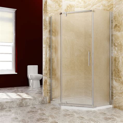 Neo Angle Frameless Shower Door Corner Shower Enclosure Obscure Glass Sunny Shower