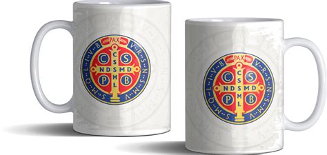 CANECA DE PORCELANA MEDALHA DE SÃO BENTO