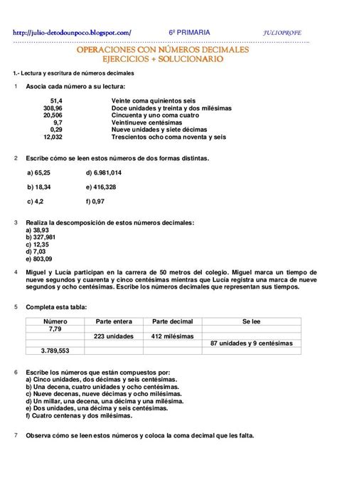 Problemas Con Punto Decimal Y Su Respuesta Trimapa