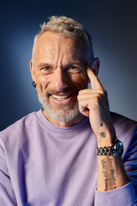 Cheerful Attractive Mature Man With Gray Stock Photo Image Of Dapper