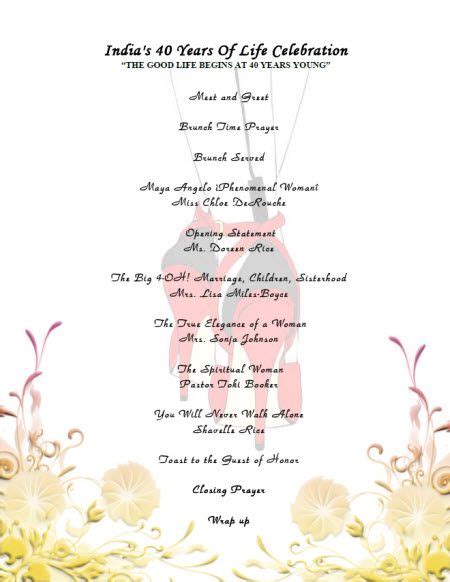 30th Birthday Party Program Template Agenda For Birth