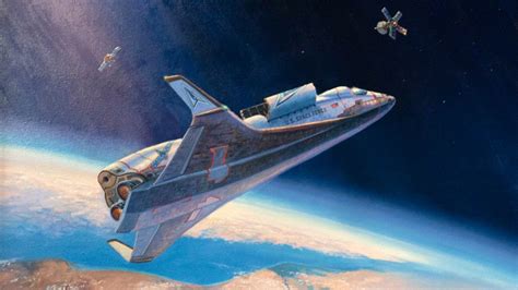 Us Space Force Reveals Painting Of Space Plane Intercepting A Satellite Space