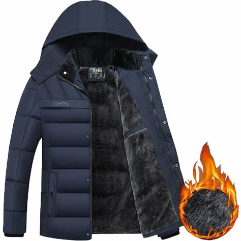 Buy Fashion Hooded Parka Winter Coat Men Thick Warm Mens Winter Jacket Windproof Christmas Ts