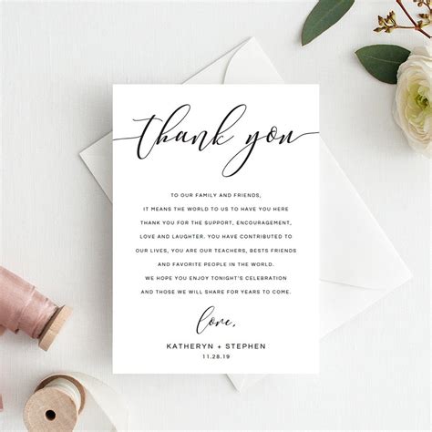 Wedding Thank You Notes Wedding Thank You Cards Calligraphy Etsy