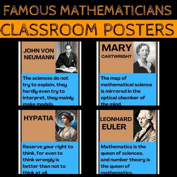 Famous Mathematicians Posters Bulletin Board Quotes That Align With