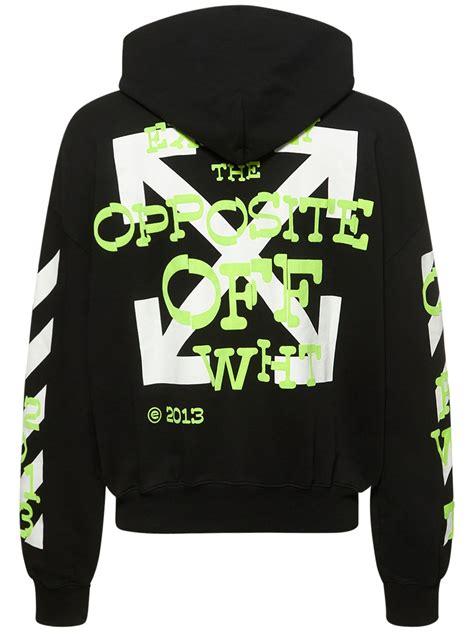 Off White Opposite Arrow Boxy Hoodie In Black Modesens