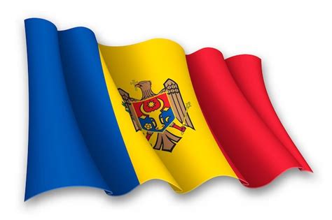 Premium Vector Realistic Waving Flag Of Moldova