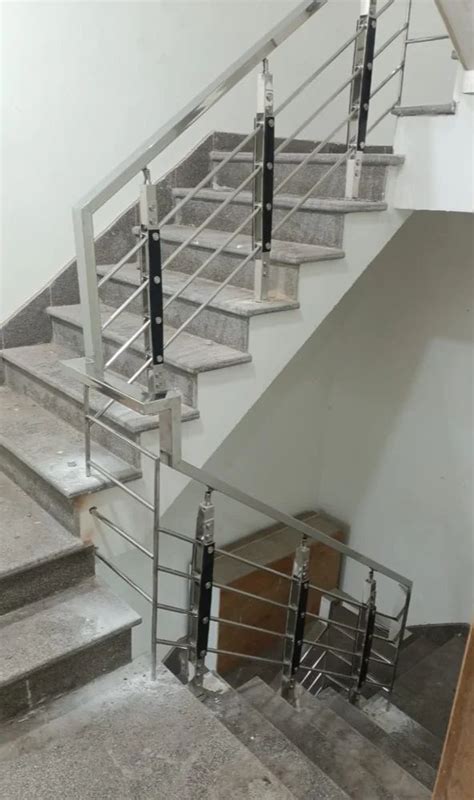 Silver Stairs Mm Stainless Steel Staircase Railing For Home At Rs