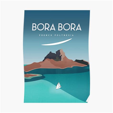 Poster Affiche De Voyage Sur L Le De Bora Bora Par Caravanstudio