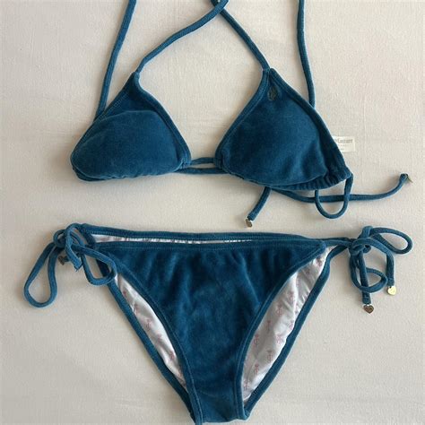 Juicy Couture Blue Velvet Bikini Never Worn Depop