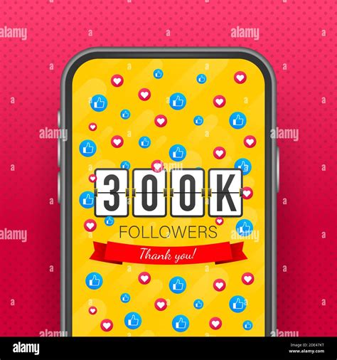 300k Followers Card Banner Template For Celebrating Many Followers In