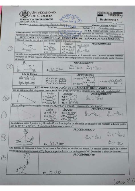 Solution Examen Resuelto Matem Ticas Funciones Trigonom Tricas Esoluci