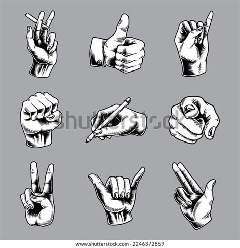 Cool Hand Gesture Symbol Set Free Stock Vector Royalty Free