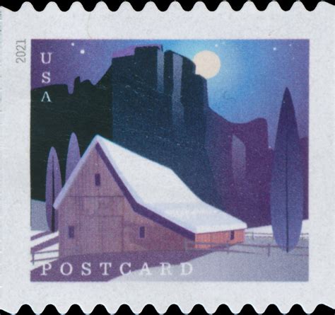 Modern U S Stamps Scott A Forever Postcard Barns Coil