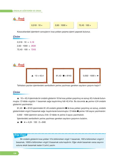 6 Sınıf Matematik Ders Kitabı Ata Yayıncılık Sayfa 136 Cevapları