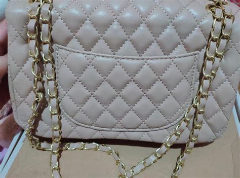 Two Way Quilted Nude Shoulder Bag On Carousell