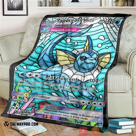 Best Card Card Vaporeon Hybrid Vmax Stain Glass Pokemon Soft Blanket