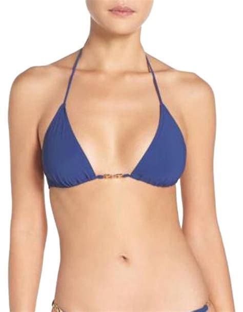 Tory Burch Capri Blue Gemini Link L String Wot Bikini Top Size L