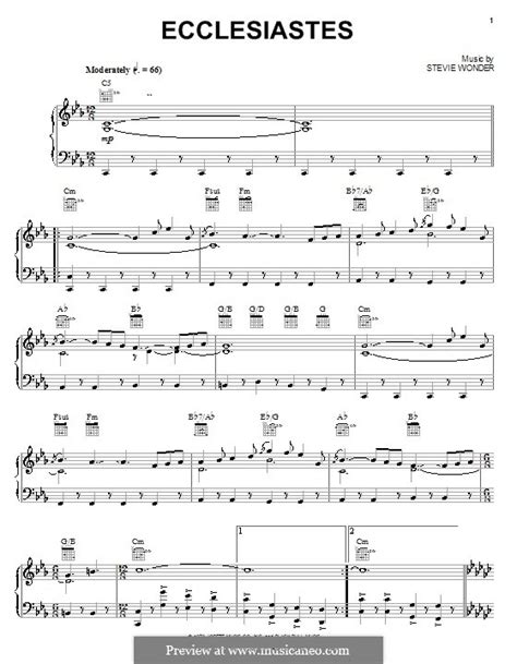 Ecclesiastes By S Wonder Sheet Music On Musicaneo